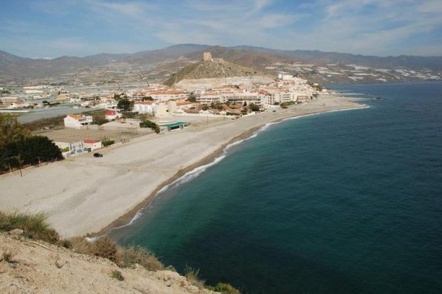 View of Castell de Ferro beach on the Costa Tropical